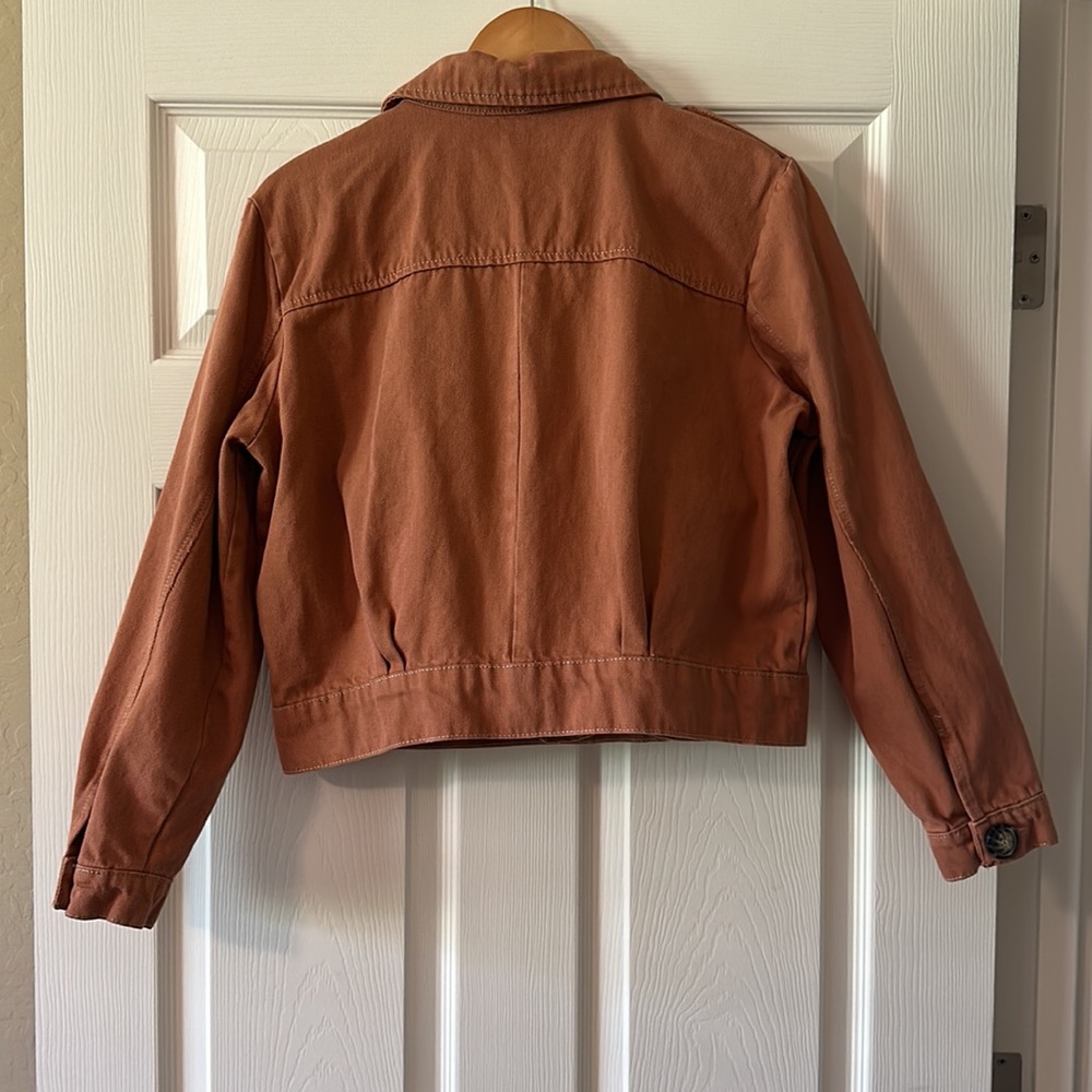 Free People Denim Slouchy Eisenhower Jacket in Terracotta - Picture 5 of 8
